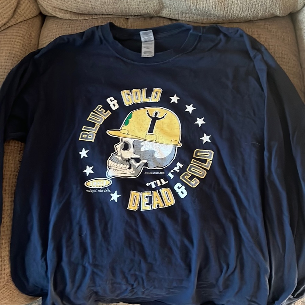 long sleeve hazy blue notre dame shirt